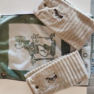 Disney Golf Towels, Vintage, Set of 3.